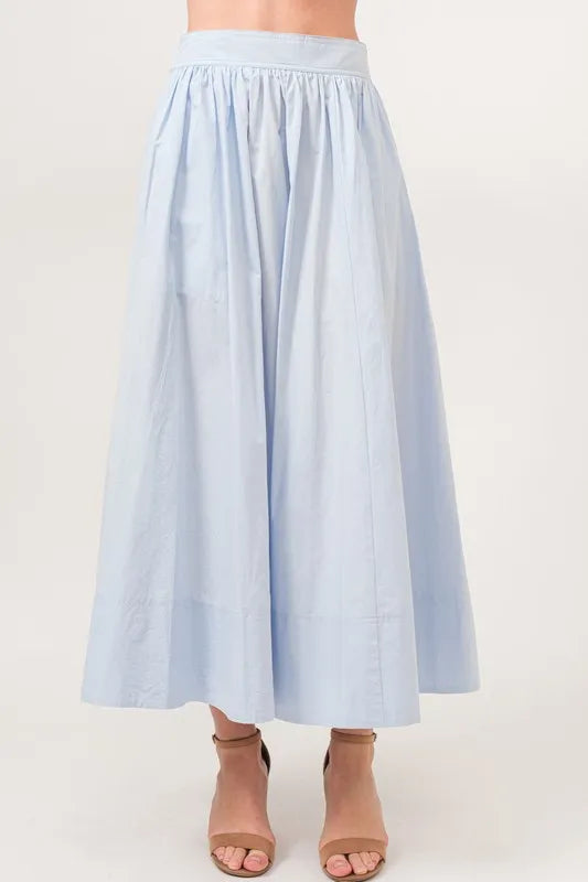 Blue And The Why A Line Flowing Elastic Back Midi Skirt