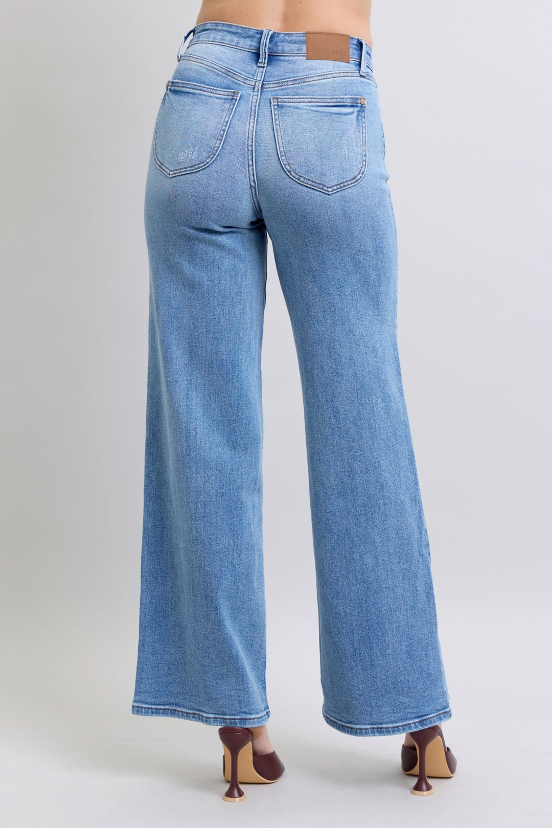 Medium Judy Blue Full Size Wide Leg Jeans With Pockets