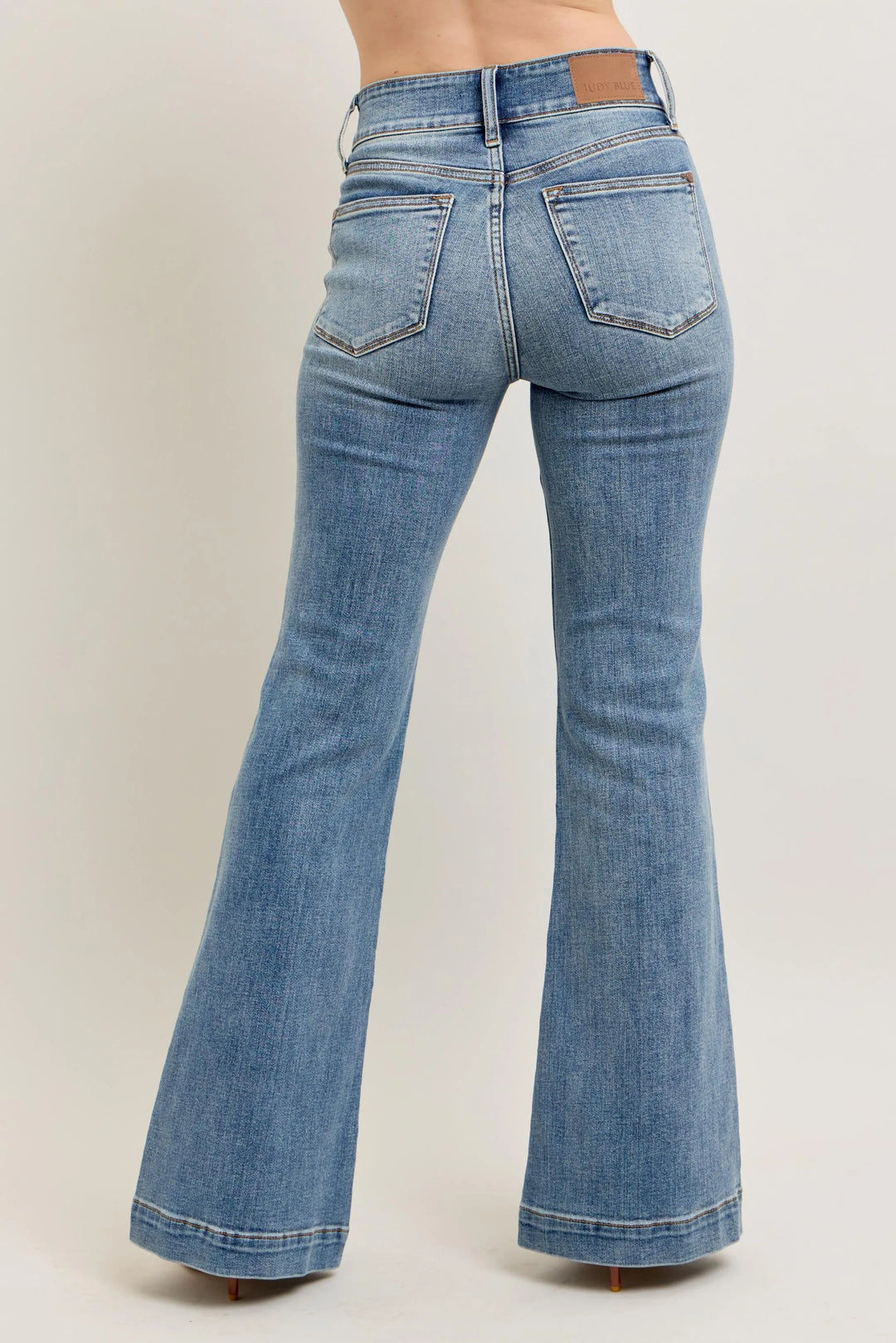 Md Judy Blue Full Size High Waist Flare Denim Jeans With Front Seam Detail Plus Size
