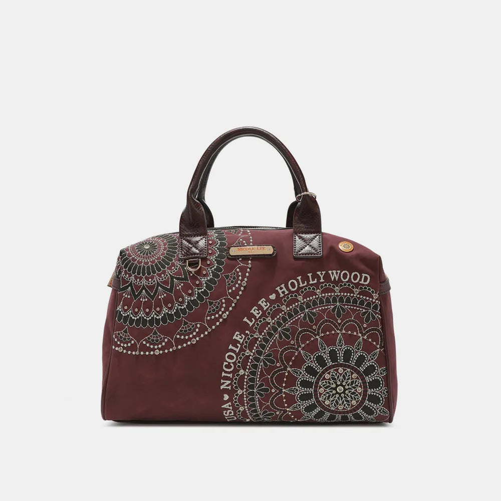 Nicole Lee Usa Rhinestone Decor Boston Bag