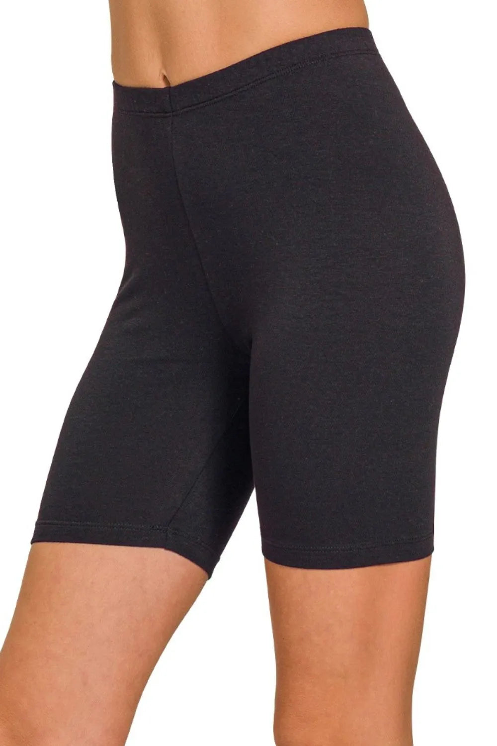 Black Zenana Premium Cotton Biker Shorts