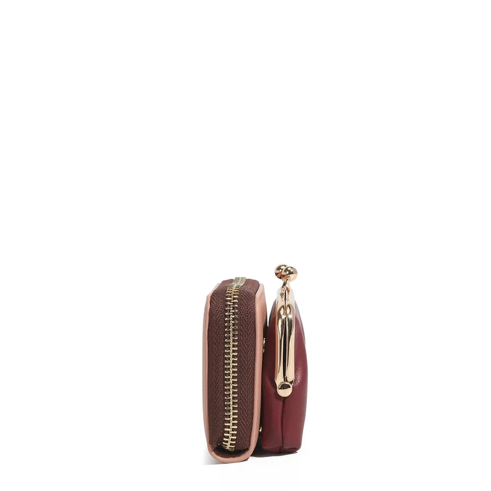 Nicole Lee Usa Kiss Lock Vegan Leather Mini Wallet