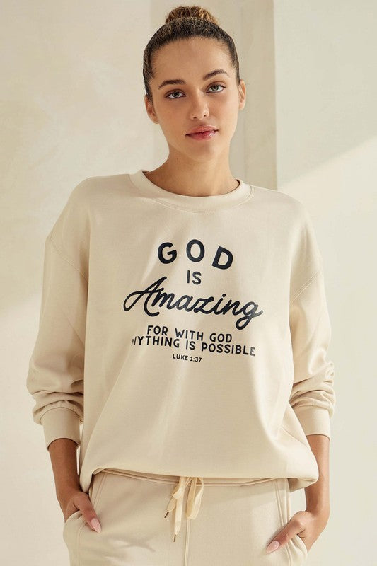 God Is Amazing Ultra Comfy Pullover Sweatshirt