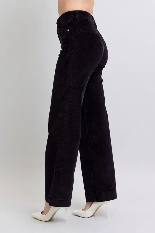Bk Judy Blue Full Size High Waist Corduroy Trouser Wide Plus Size