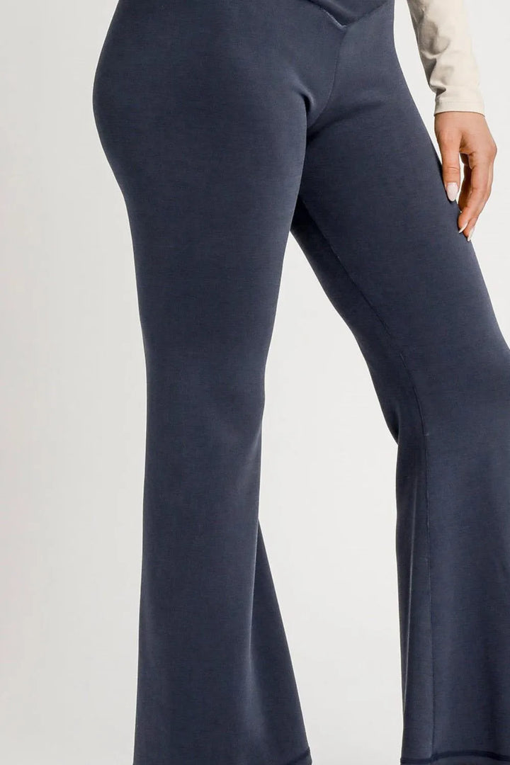 Dark Navy Umgee High Waisted Flare Leggings 1