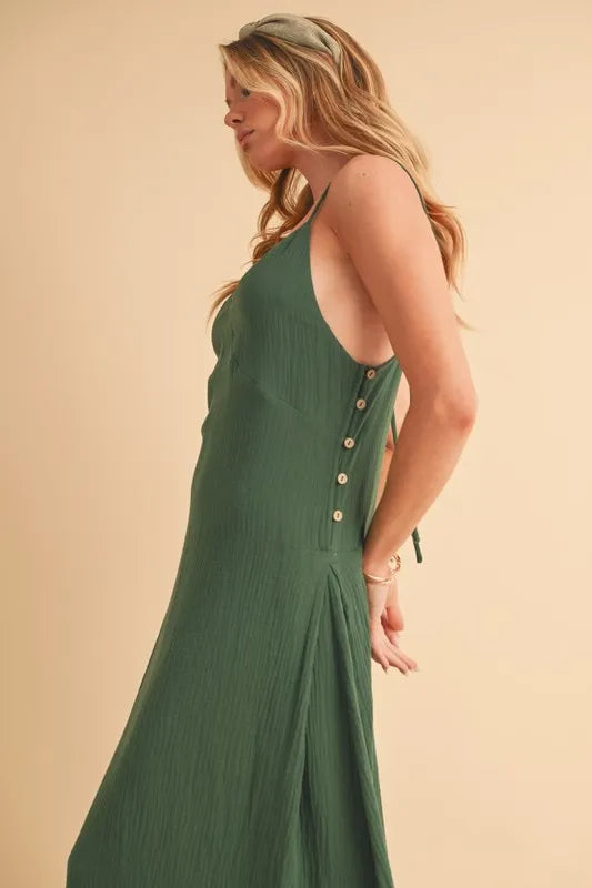 Aemi Co Side Button Midi Cami Dress 2