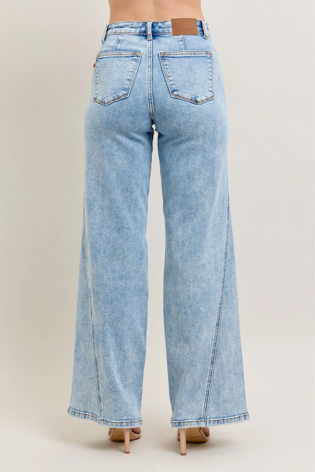 Lt Judy Blue Full Size High Waist Wide Leg Jeans With Skewed Inseam Plus Size