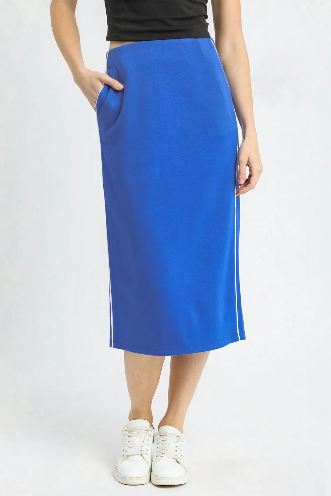 Ocean Umgee Midi Pencil Skirt With Contrast Piping Detail 1
