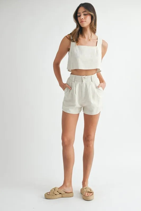 Mable Sleeveless Crop Top And Shorts Set 2