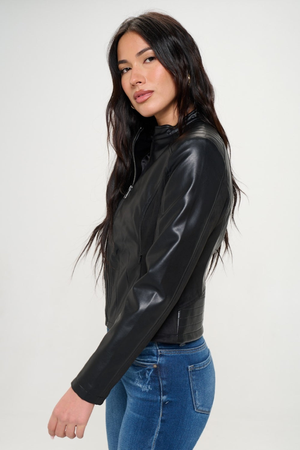 Black Coalition La Zip Up Vegan Moto Jacket
