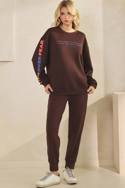 Coffee Faith Over Fear Ultra Comfy Graphic Sweatshirt