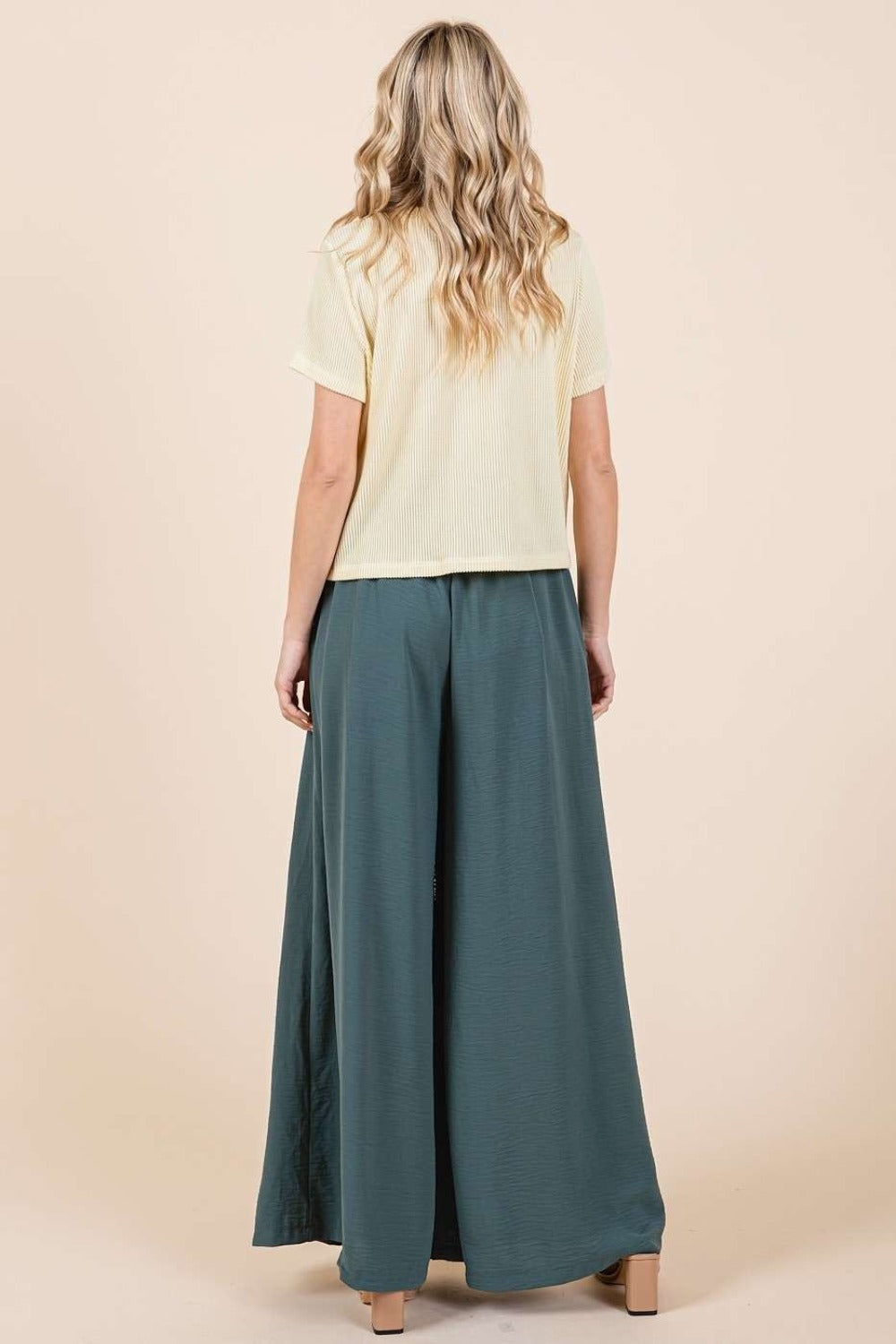 Hunter Green Mittoshop Pleated Wide Leg Pants