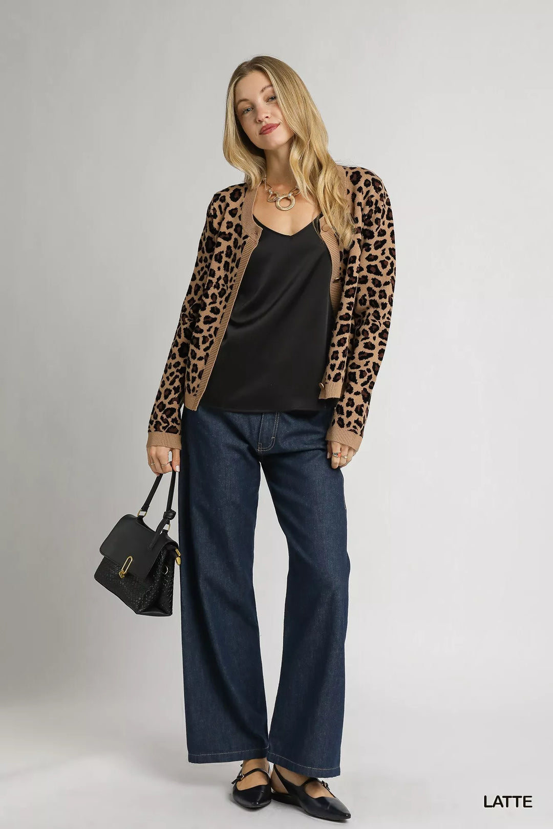 Umgee Leopard Print Button Down Cardigan