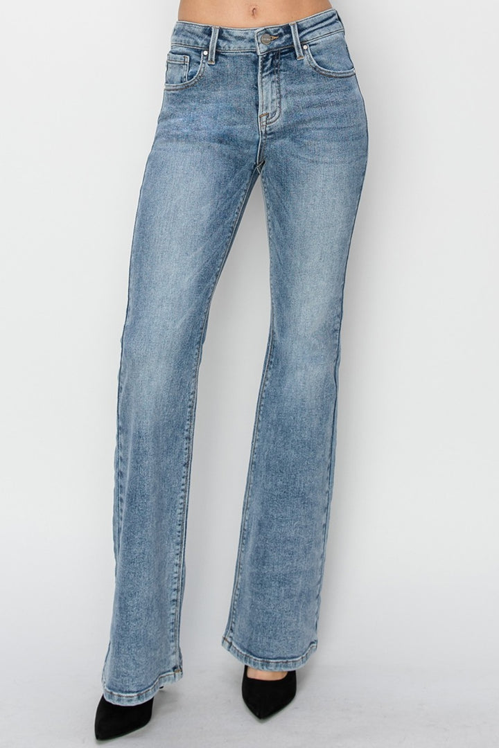 Medium Risen Full Size Mid Rise Bootcut Jeans