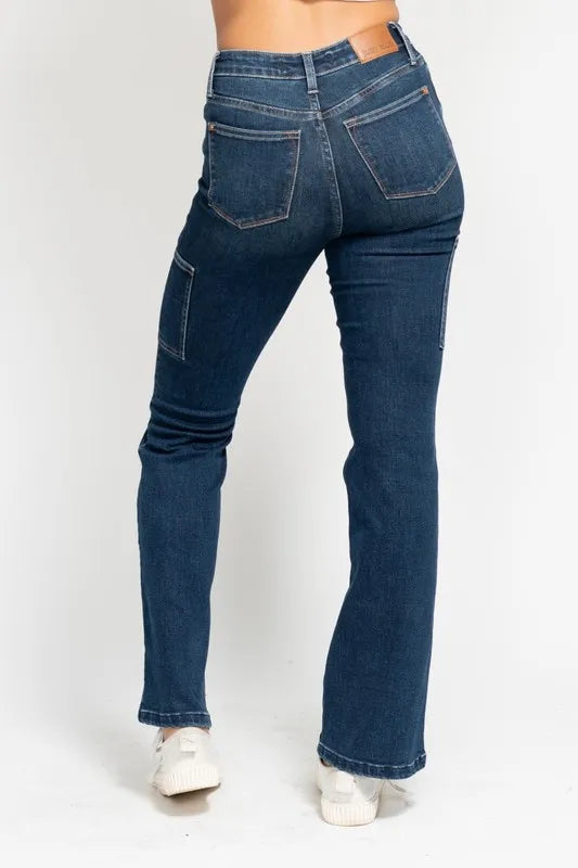 Dk Judy Blue Full Size High Waist Cargo Bootcut Jeans Plus Size