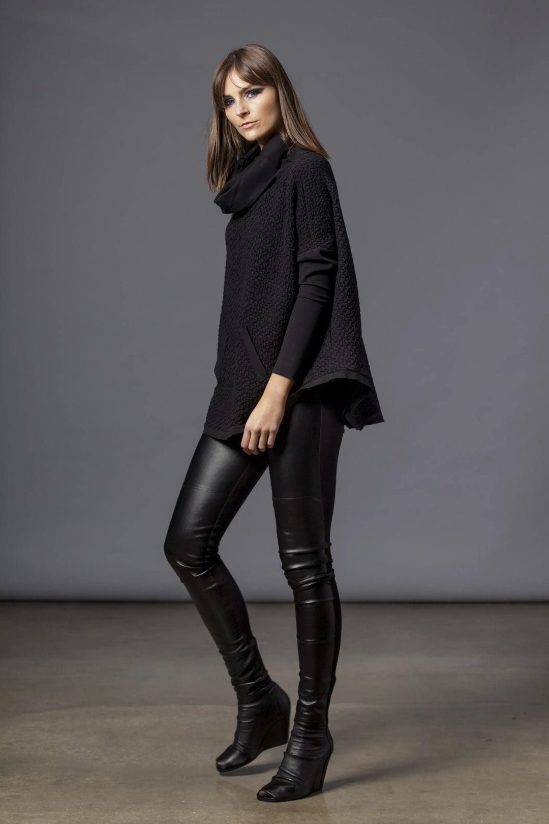 Large Texture Cowl Sweater