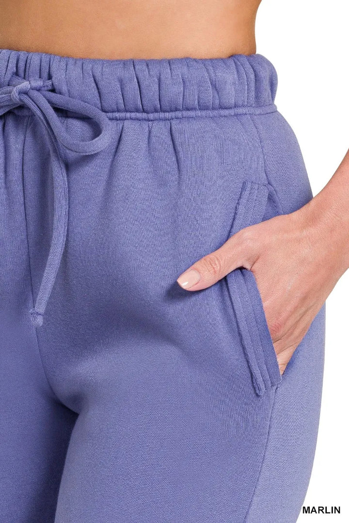 Zenana Fleece Drawstring Joggers With Pocket 2