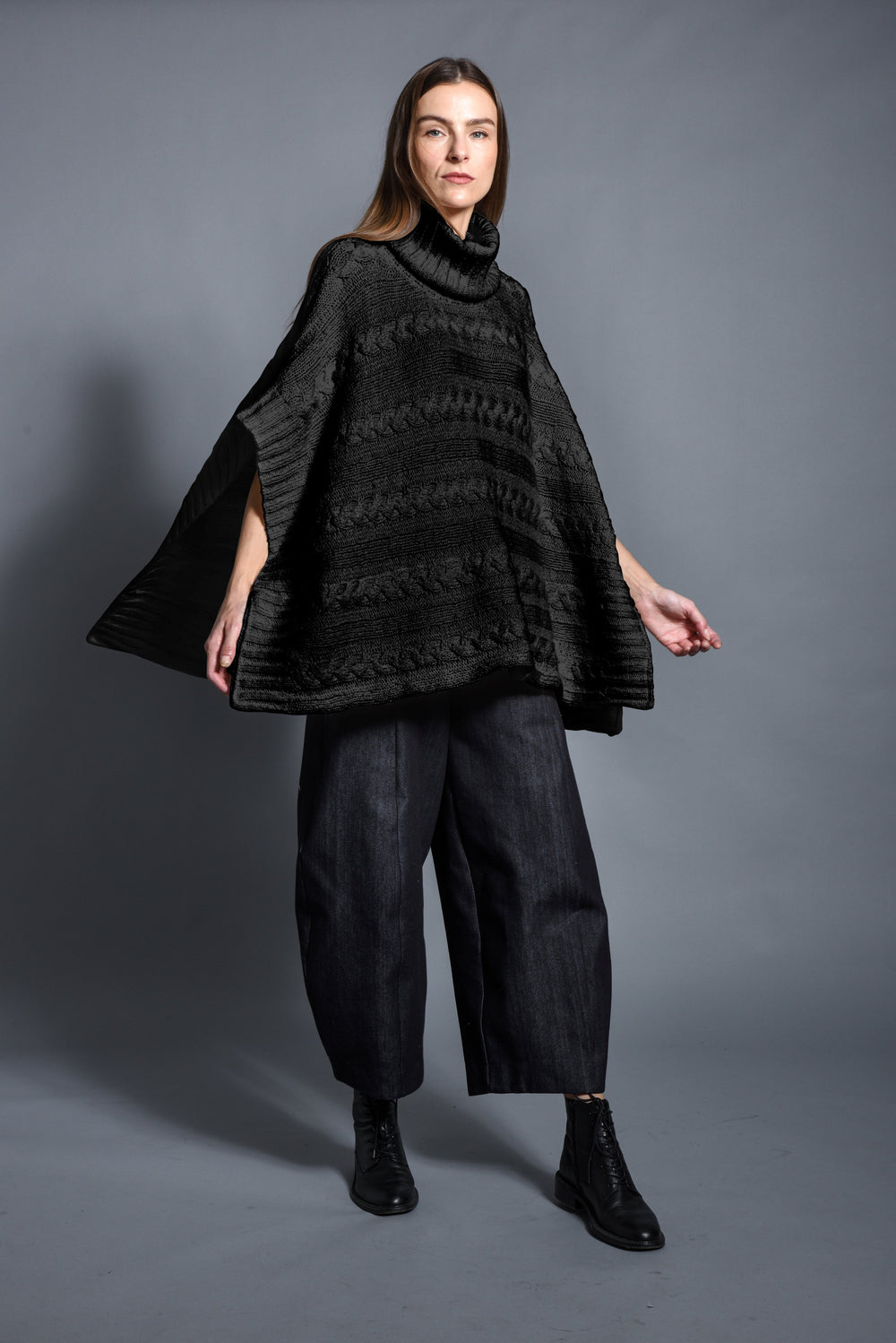 Cream Cable Poncho
