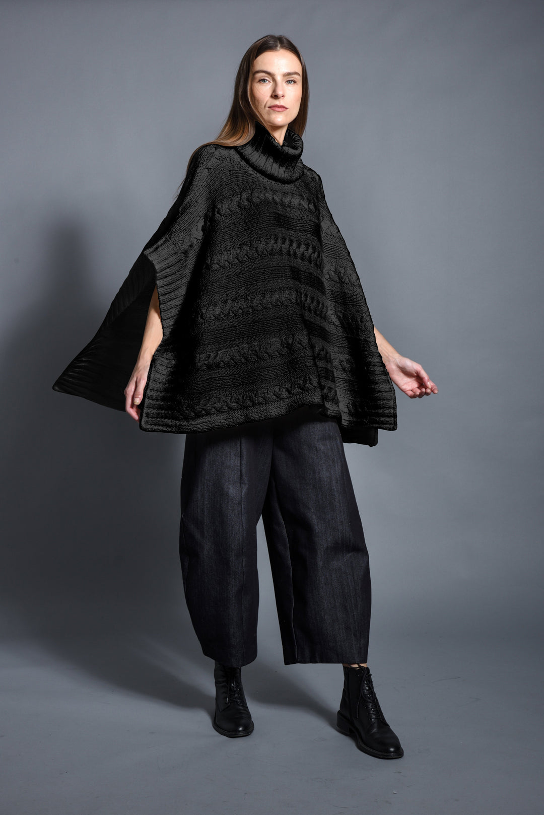 Cream Cable Poncho
