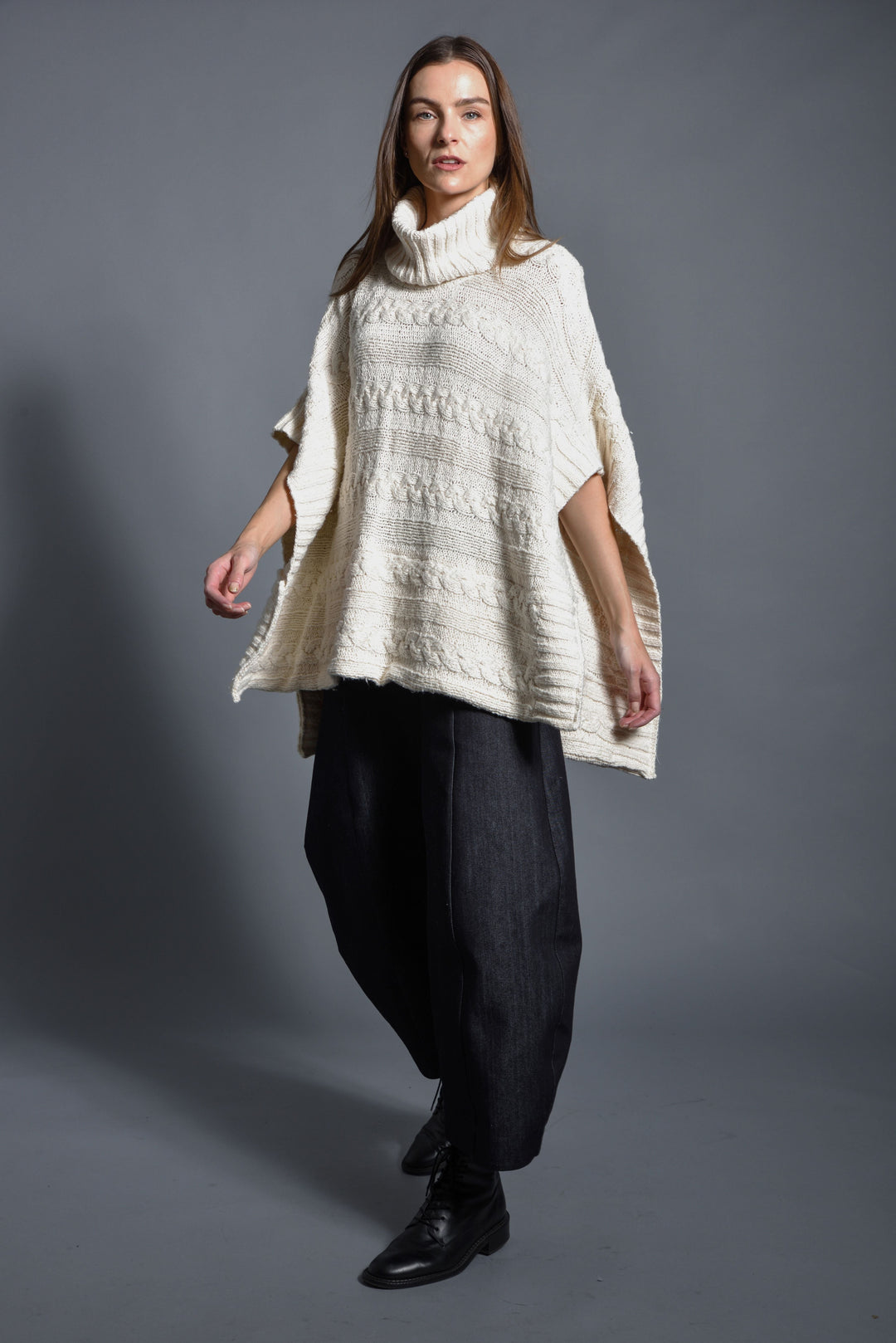 Black Cable Poncho