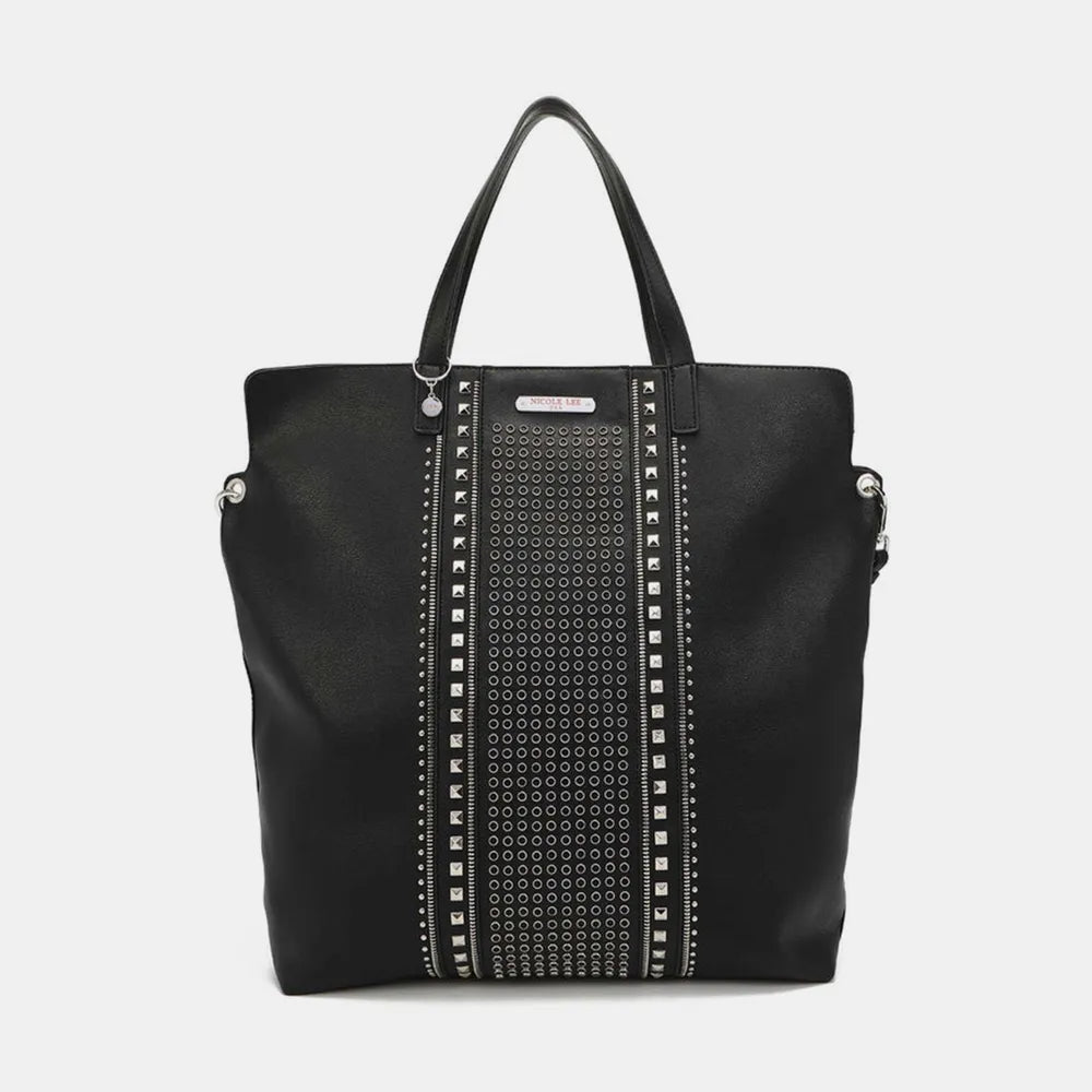 White Nicole Lee Usa Studded Large Tote Bag