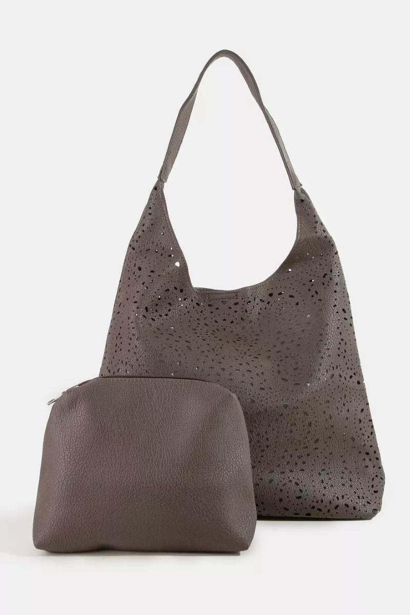 Dbr Fame Intricate Cutout Motif Leather Shoulder Bag