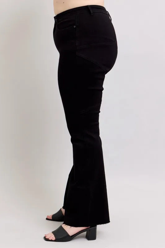 Bk Judy Blue Full Size High Waist Star Seam Detail Flare Plus Size