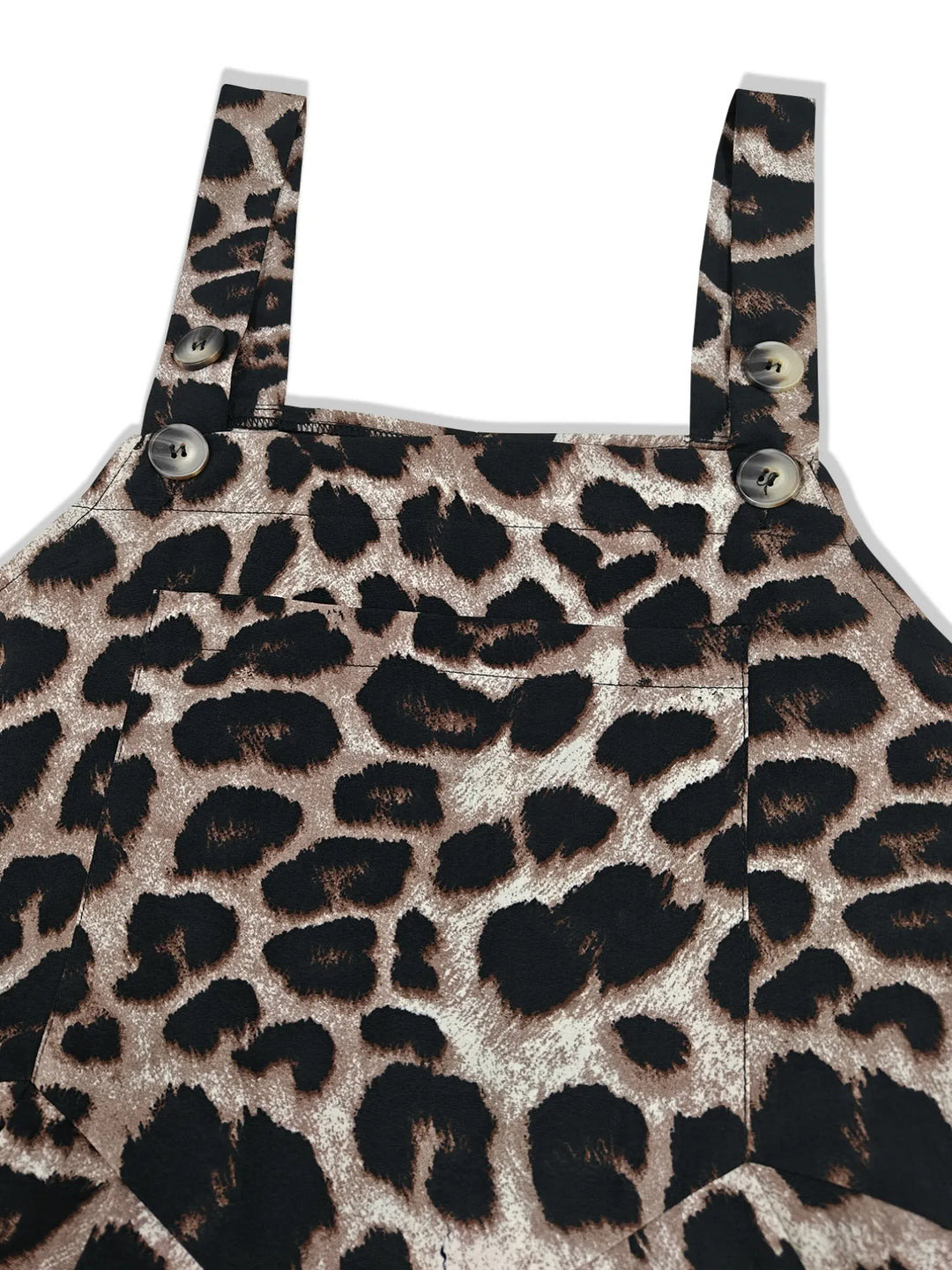Plus Size Leopard Print Wide Leg Casual Overalls