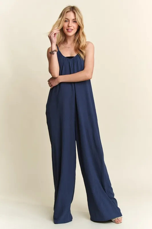 Adora Wide Leg Casual Cami Jumpsuit