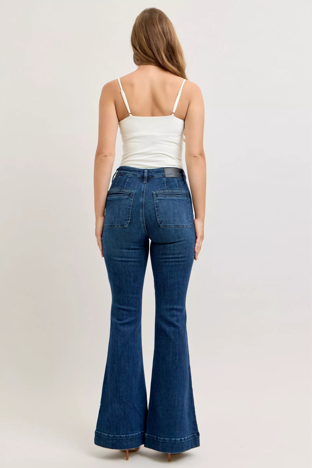 Dk Judy Blue High Waisted Flare Jeans With Front Pockets