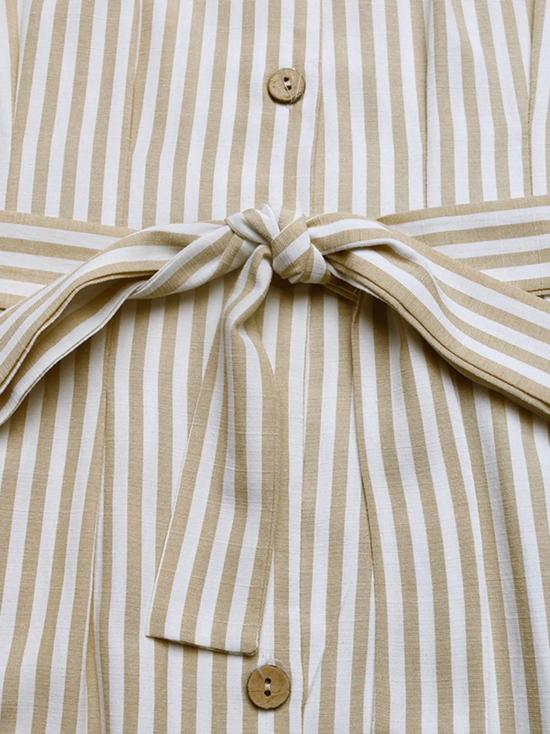 Striped Button Front Wide Leg Jumpsuit