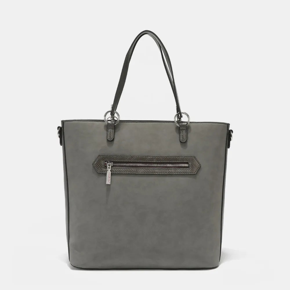 Nicole Lee Usa Metallic Stitching Embroidery Inlaid Rhinestone Tote Bag