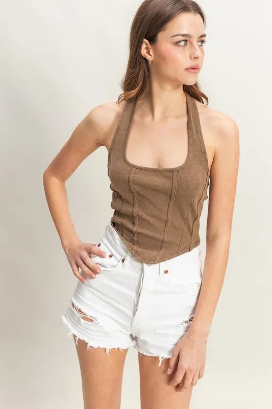 Hyfve Mineral Wash Halter Neck Everyday Top 1
