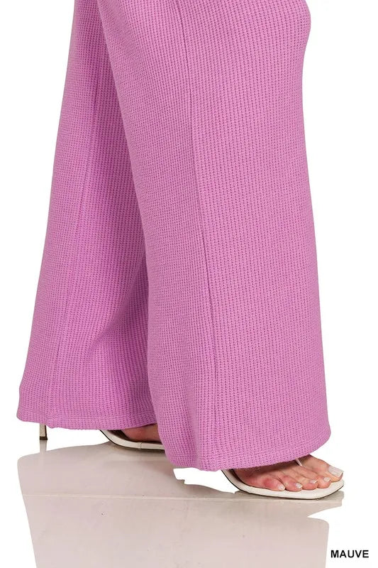 Zenana Rolled Sleeve Top And Pants Sweater Set