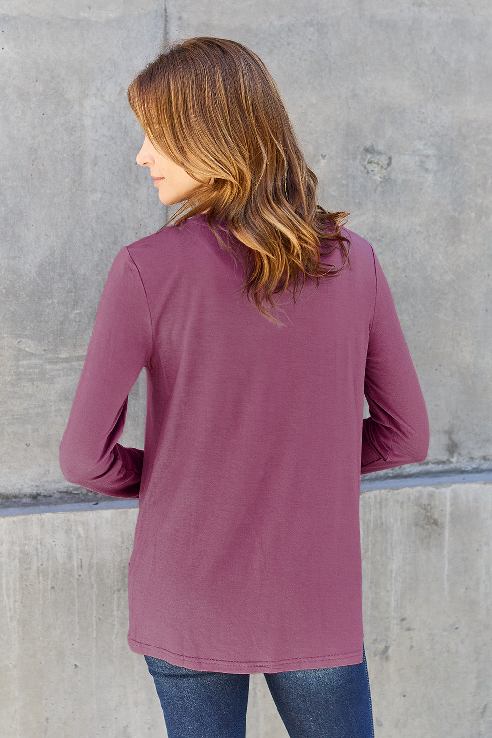 Cerulean Basic Bae Full Size Round Neck Long Sleeve Top