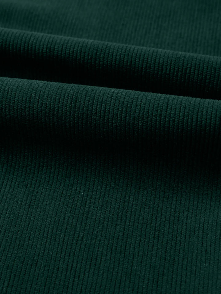 Corduroy V Neck Patched Pocket Sleeveless Jumpsuit