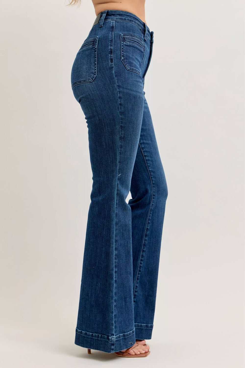 Dk Judy Blue High Waisted Flare Jeans With Front Pockets