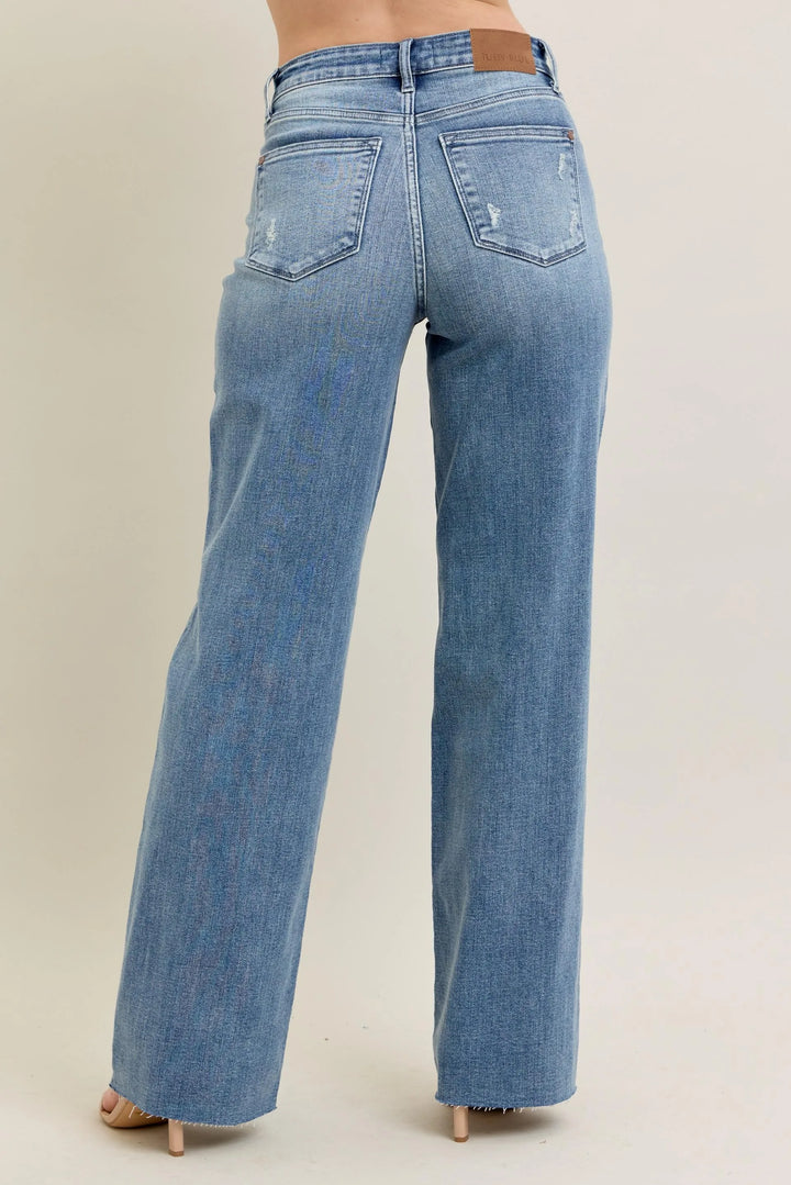 Md Judy Blue Full Size V Front Baggy Jeans Plus Size