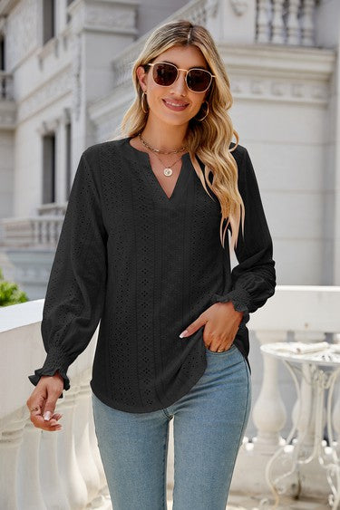 Green Women Long Sleeve Top