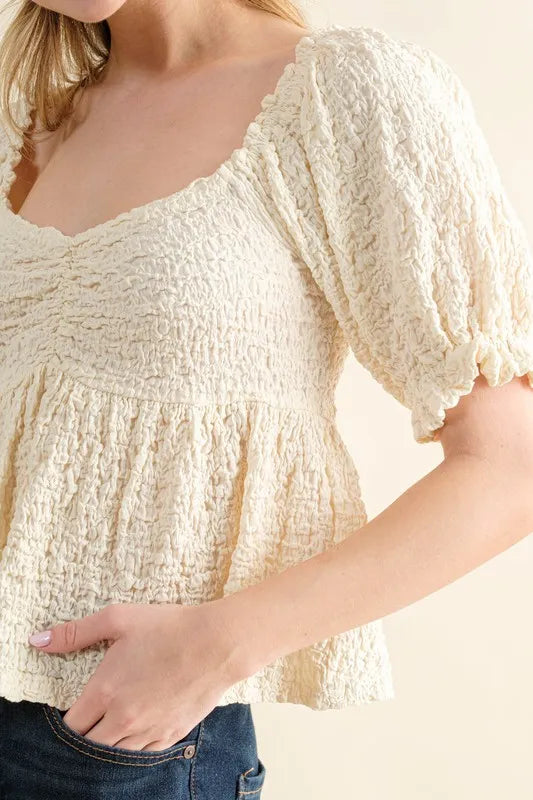 And The Why Lovely Textured And Smocked Top 2
