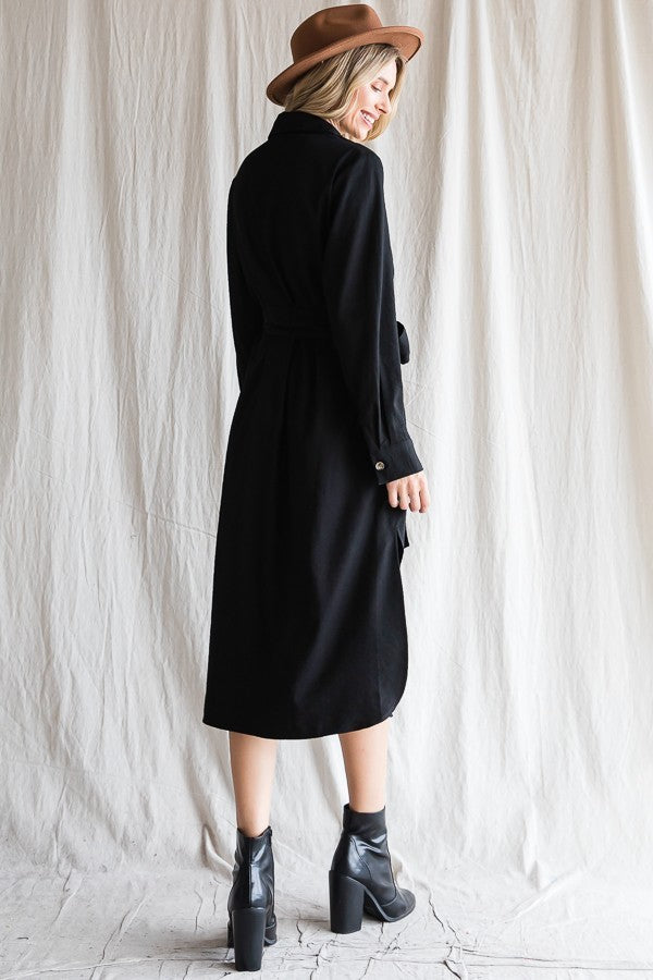 Button Down Shirt Long Dress Plus 30 545P