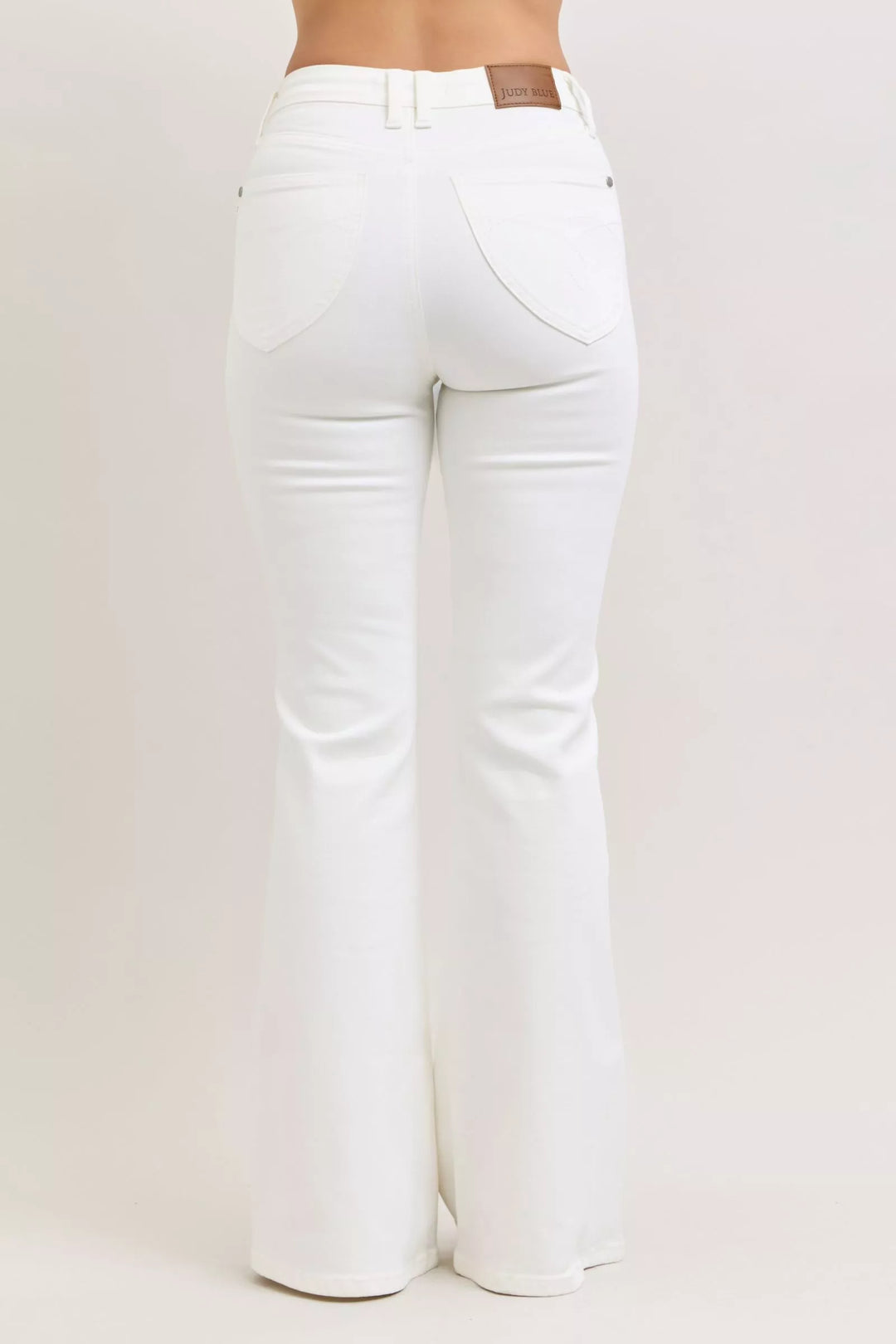 Wht Judy Blue High Waisted Tummy Control Flare Jeans