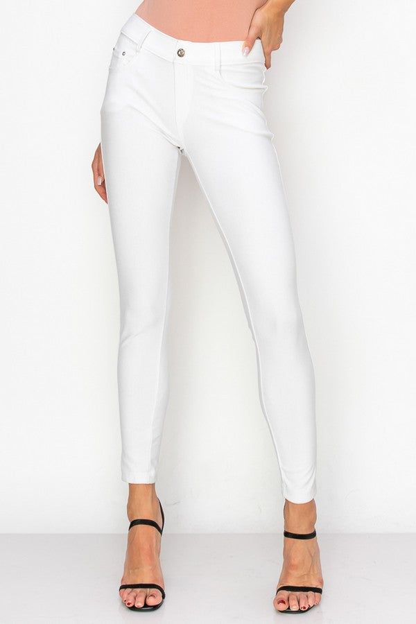 Black Cotton Blend 5 Pocket Skinny Jeggings