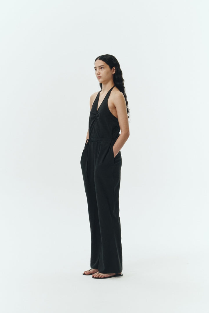 Khaki Gray Daisy Solid Jumpsuit