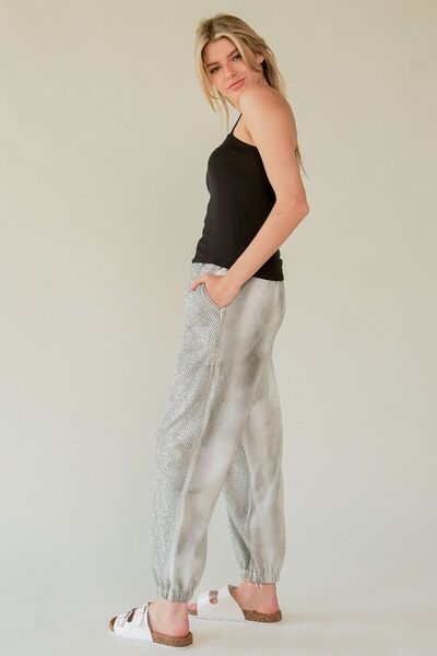 Davi Dani Rhinestone Elastic Waist Joggers 1