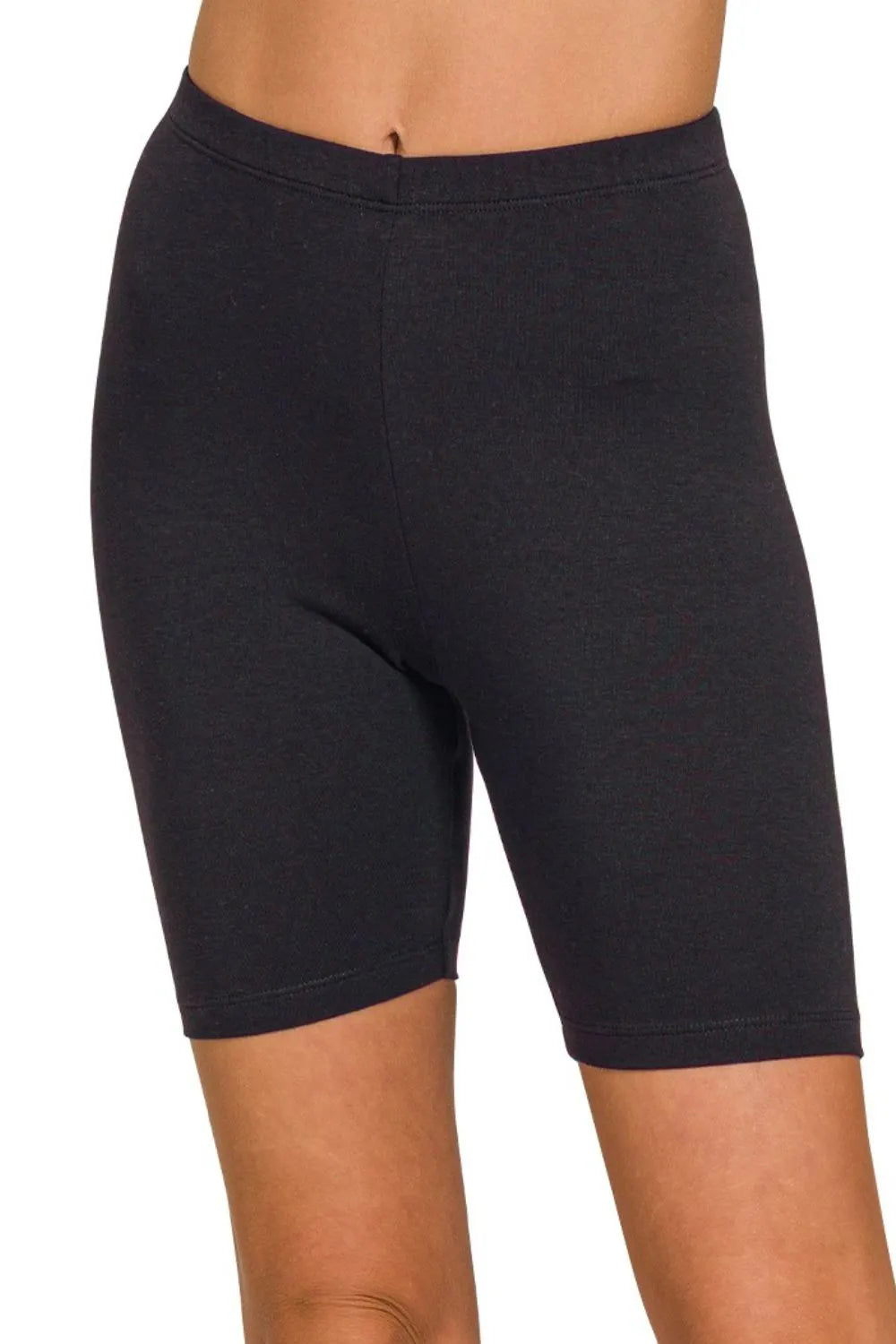Black Zenana Premium Cotton Biker Shorts
