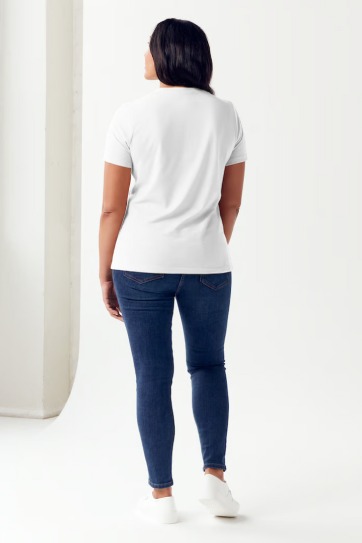 White Simply Love Full Size Slogan Graphic Short Sleeve Tubular T Shirt