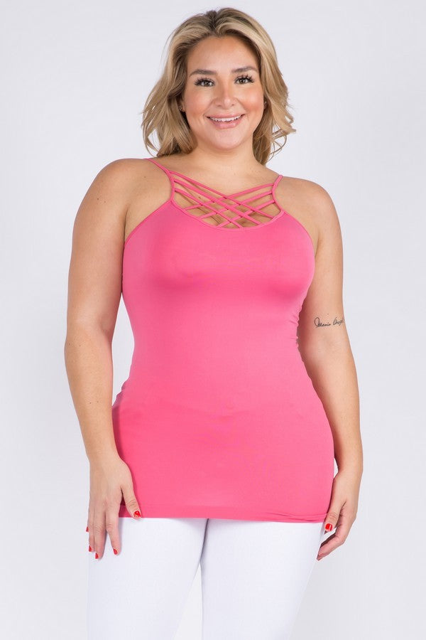 Rose Water Womens Seamless Triple Criss Cross Front Cami 1