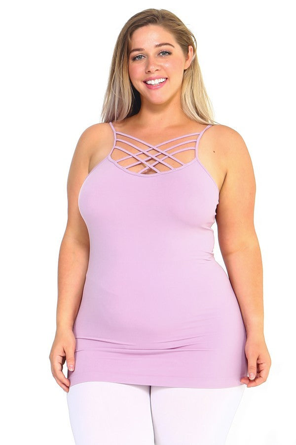 Womens Seamless Triple Criss Cross Front Cami 1