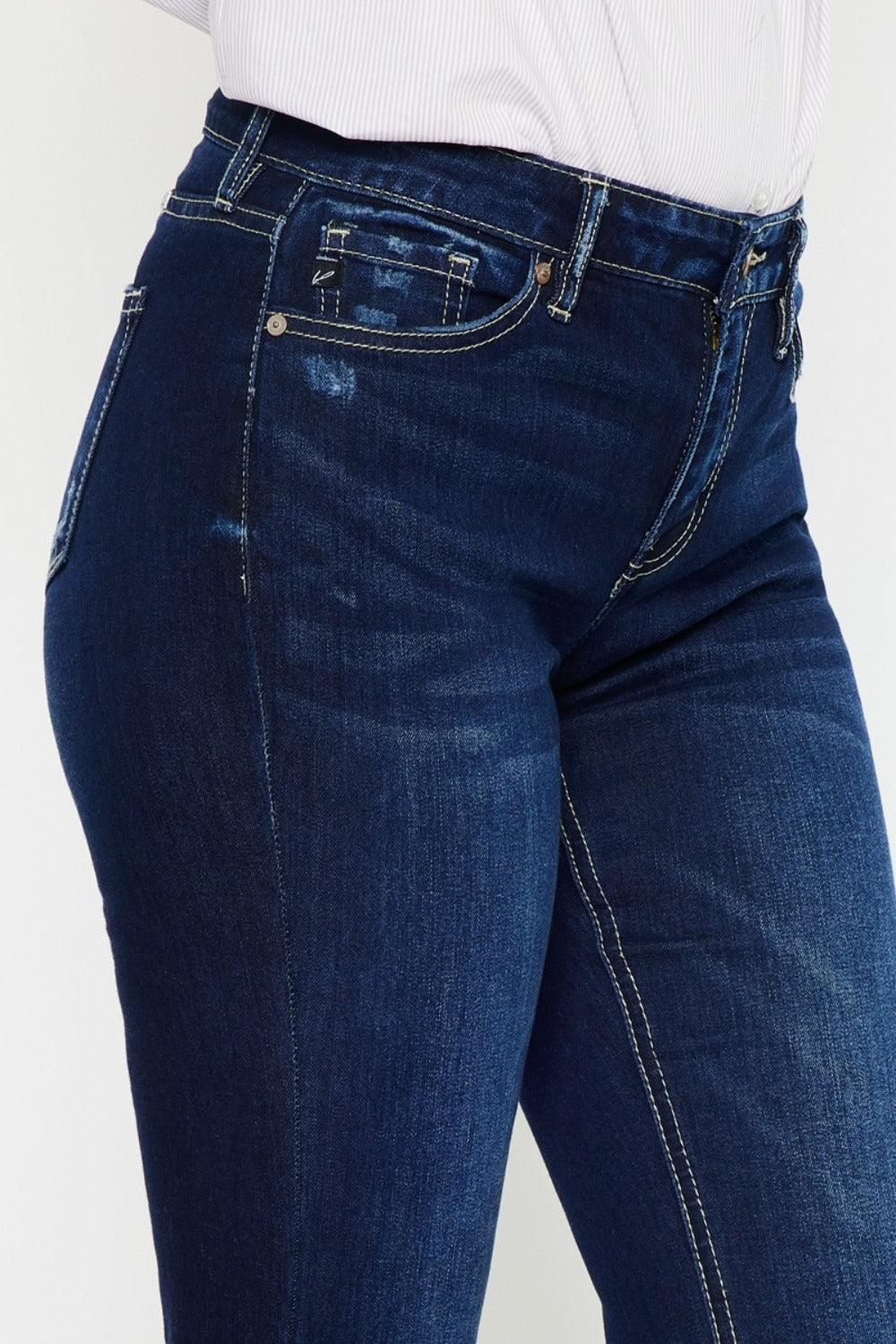 Dark Kancan Mid Rise Slim Flare Jeans